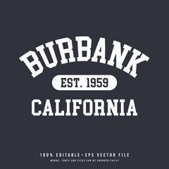 Wall Mural - Burbank text effect vector. Burbank typography design vector.