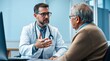 © Mike Stock - Professional doctor physician consulting old male patient, talking to senior adult man client at medical checkup visit