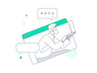 © Lyn Lee - Flat vector illustration of business people operating work scene