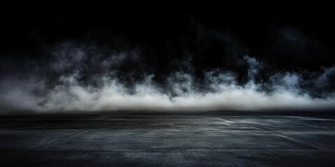 Wall Mural - Mysterious street scene enhanced by fog and asphalt textures.