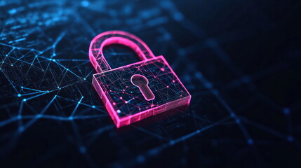 Leinwandbilder - Cybersecurity measures for protecting data virtual environment digital graphics abstract view