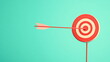© Phanupong - Hitting the bullseye arrow striking target studio setting visual content focused view precision