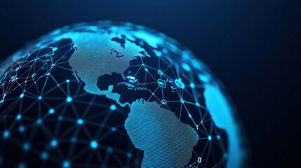 Aufkleber - Futuristic global network visualization the digital connectivity revolution in 3d perspective