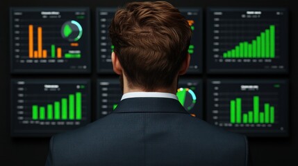 Aufkleber - Professional perspective analyzing financial trends in today's office business environment