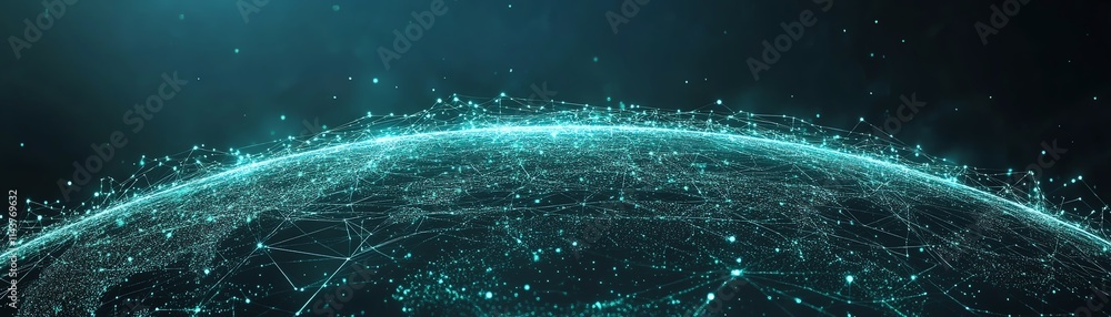 Vector world globe with interconnected digital lines representing ...
