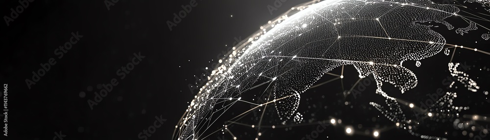 Vector world globe with interconnected digital lines representing ...
