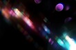 © Aleksandra Konoplya - Vibrant abstract light streaks with colorful bokeh on dark background. Digital art, contemporary design, futuristic themes. Glitchcore, glowy iridescence bokeh sparkles. Festive light leak overlay