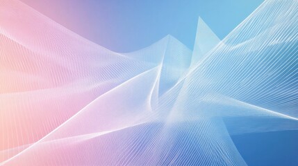 Aufkleber - Modern geometric soft gradient background creating a calming atmosphere with deep navy to light sky blue transitions and thin white lines