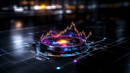 Fototapete - Dynamic financial dashboard showcasing recovery trends business environment graphic representation future insights