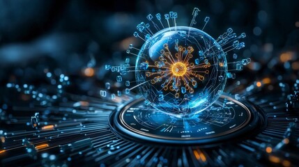 Fototapete - Quantum computing revolution future technologies digital art abstract visualization futuristic innovation