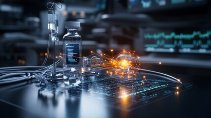Leinwandbilder - Innovative medical devices transforming healthcare hospital laboratory digital display modern environment close-up viewpoint