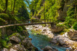 © unai - Wooden bridge crossing tolmin gorges in slovenia during summer