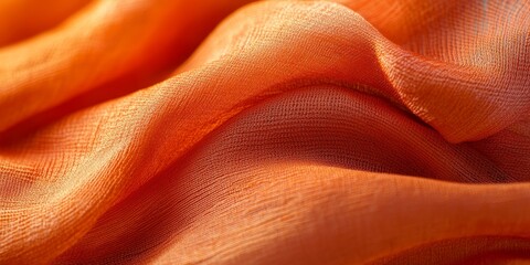 Aufkleber - Close up view showcasing vibrant fabric texture, highlighting an intricate orange fabric texture pattern. This fabric texture reveals unique details ideal for various creative projects.