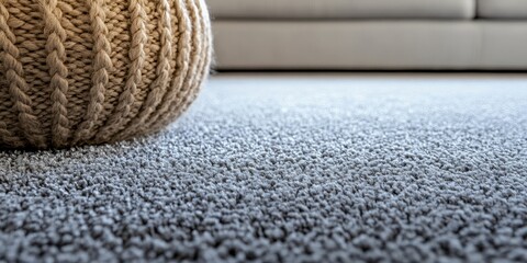 Aufkleber - High angle view showcasing a new grey carpet corner, highlighting the texture and style of the grey carpet, perfect for elevating any living space with a fresh aesthetic.