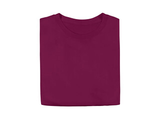 Wall Mural - berry purple colour blank fashion folded tee front mockup template