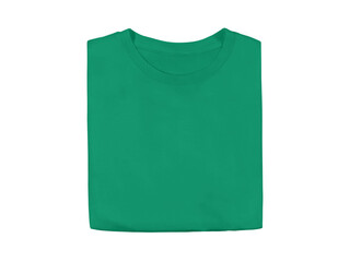 Wall Mural - kelly green colour blank fashion folded tee front mockup template