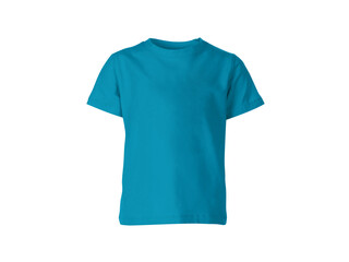 Wall Mural - tropical blue colour blank fashion tee front mockup template