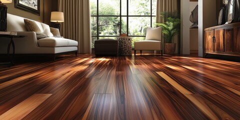 Poster - Elegant rosewood flooring showcases beautiful planks, offering a luxurious and warm aesthetic that enhances any space. Exceptional rosewood flooring creates a stunning visual appeal with its unique