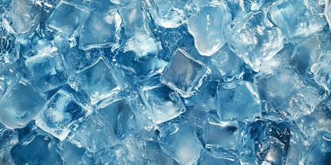 Poster - Ice cubes background featuring a unique ice texture, perfect for showcasing the captivating details of ice cubes and the intricacies of ice texture in various design projects.