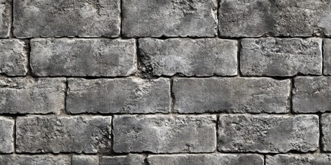 Poster - Ancient wall texture featuring weathered concrete bricks creates a captivating backdrop. This ancient wall texture highlights the unique characteristics of the aged concrete bricks.