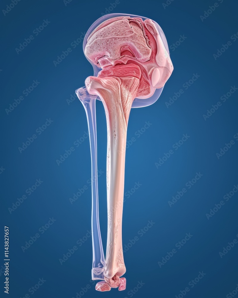 Detailed 3d model of the anatomical structure of the knee joint for ...