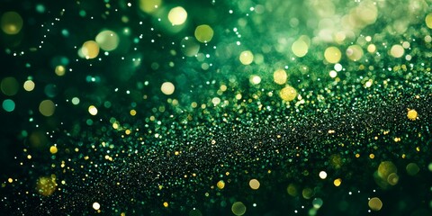 Leinwandbilder - glittering green elements stand out beautifully against a dark background, creating a striking visua