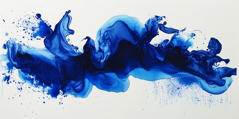 Leinwandbilder - Vibrant blue ink colored on paper creates a stunning visual appeal. This blue ink on paper captures the essence of creativity, showcasing the beauty of colored ink in artistic expressions.