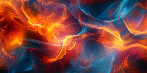Poster - Abstract fire design featuring a dynamic burning fire composition. This striking fire background showcases vibrant colors and patterns, making it ideal for various creative projects involving fire.