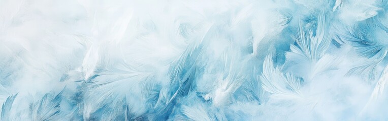 Fototapete - High-resolution abstract ice patterns showcasing delicate blue textures and intricate designs formed by freezing moisture