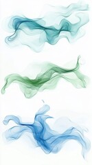 Leinwandbilder - Swirling abstract watercolor textures in shades of blue and green create a serene visual experience