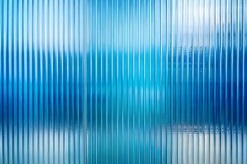 blue white ribbed glass. Vector ribbed glass texture background. Mesh gradient. acrylic ribbed bath surface. Reeded glass background semitransparent overlay. Bath wall window