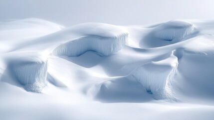 Fototapete - Captivating frost-covered winter landscape showcasing intricate snow formations and serene tranquility