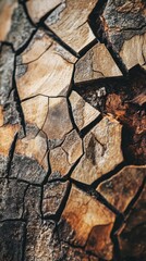 Leinwandbilder - Intricate close-up of a wooden surface showcasing natural patterns and textures