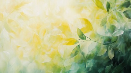 Aufkleber - Abstract representation of light filtering through green leaves depicting a serene atmosphere of nature's beauty
