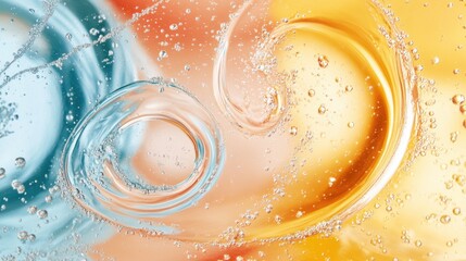 Poster - Swirling patterns of oil and water create mesmerizing abstract visuals in vibrant colors