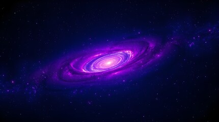 vivid depiction of glowing purple nebula galactic formation illuminated by radiant centre in vast co