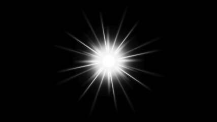 Wall Mural - white shining star light effect. rotating white glow center optical lens flare. twinkle star sparkle