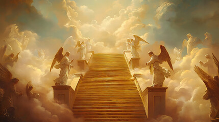 Wall Mural - angelic guardians of the heavenly ascent