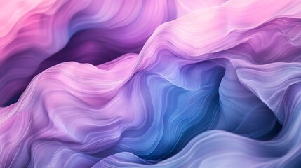 Wall Mural - abstract waves of pink and purple fabric create a serene and ethereal atmosphere.