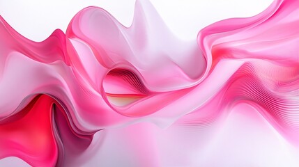 Wall Mural - abstract pink waves undulating gracefully in a soft, flowing design, creating a serene and vibrant a
