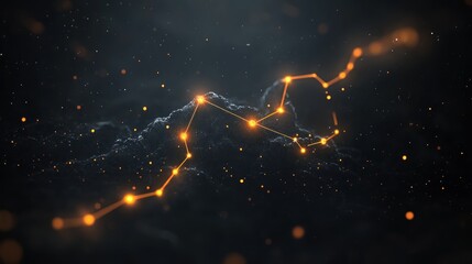 Canvas Print - glowing constellation lines on dark textured surface.