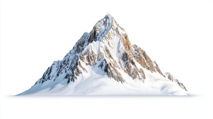 Wall Mural - a photostock of majestic mountain peaks covered in snow, isolated on a clean white background, seren