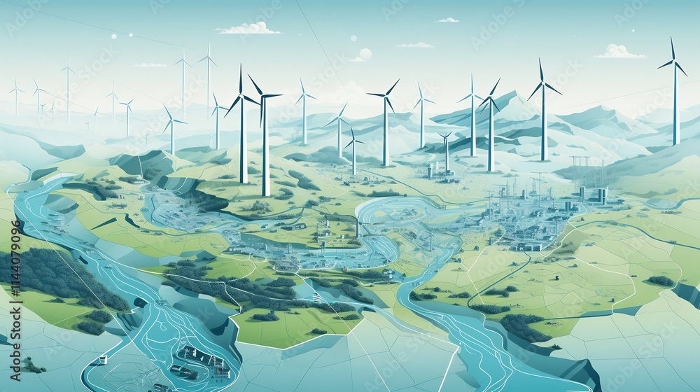 Comprehensive map depicting the complex network of renewable energy ...