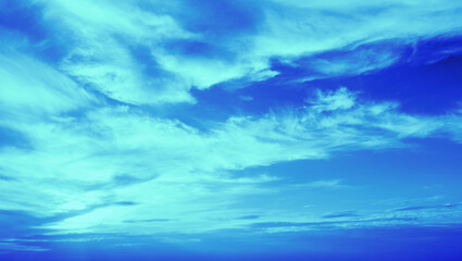 Wall Mural - blue cloudy sky at sunset. sky texture. abstract nature background