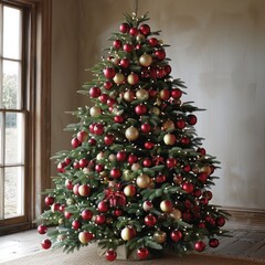 Wall Mural - Christmas tree decorated with apples.