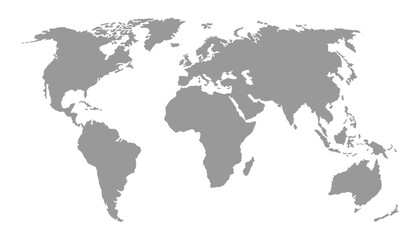  World map mockup for design  isolated in white background