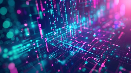 Wall Mural - futuristic technology background cyber tech wallpaper