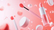 © fotofabrika - Colorful makeup products floating in air create a vibrant and engaging display for beauty enthusiasts