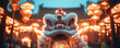 © ivlianna - Majestic lion dance performance captivates audience during festive evening celebration in vibrant cultural venue