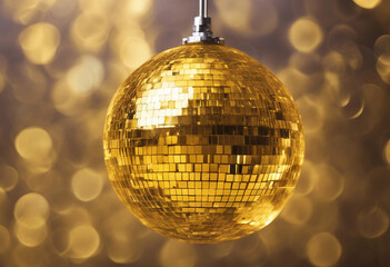 Wall Mural - yellow disco ball